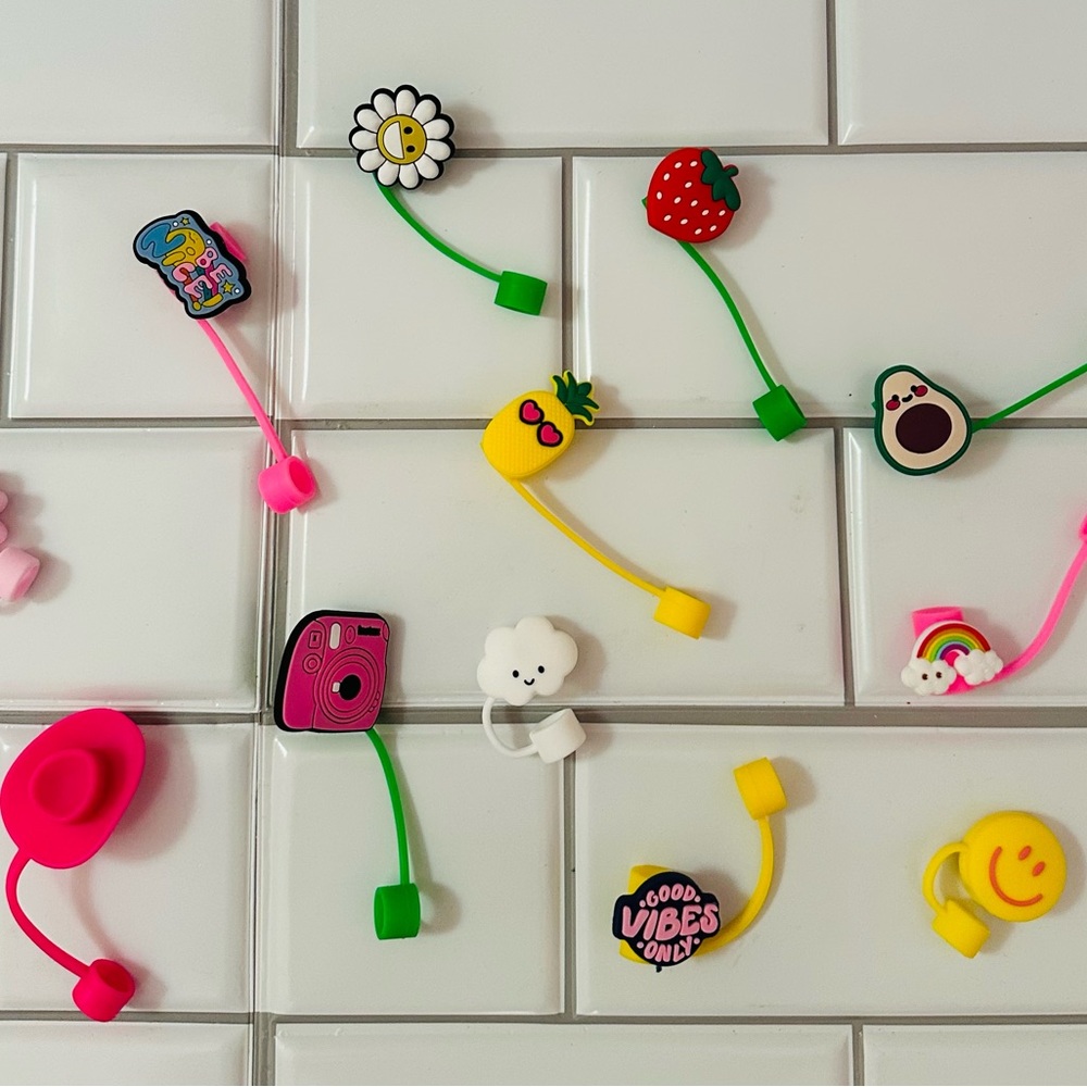 Colorful Fun Silicone Straw Toppers